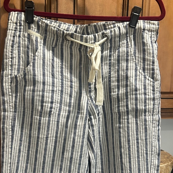 Elan blue & white Striped Wide Leg Pants with Drawstring - Picture 5 of 8